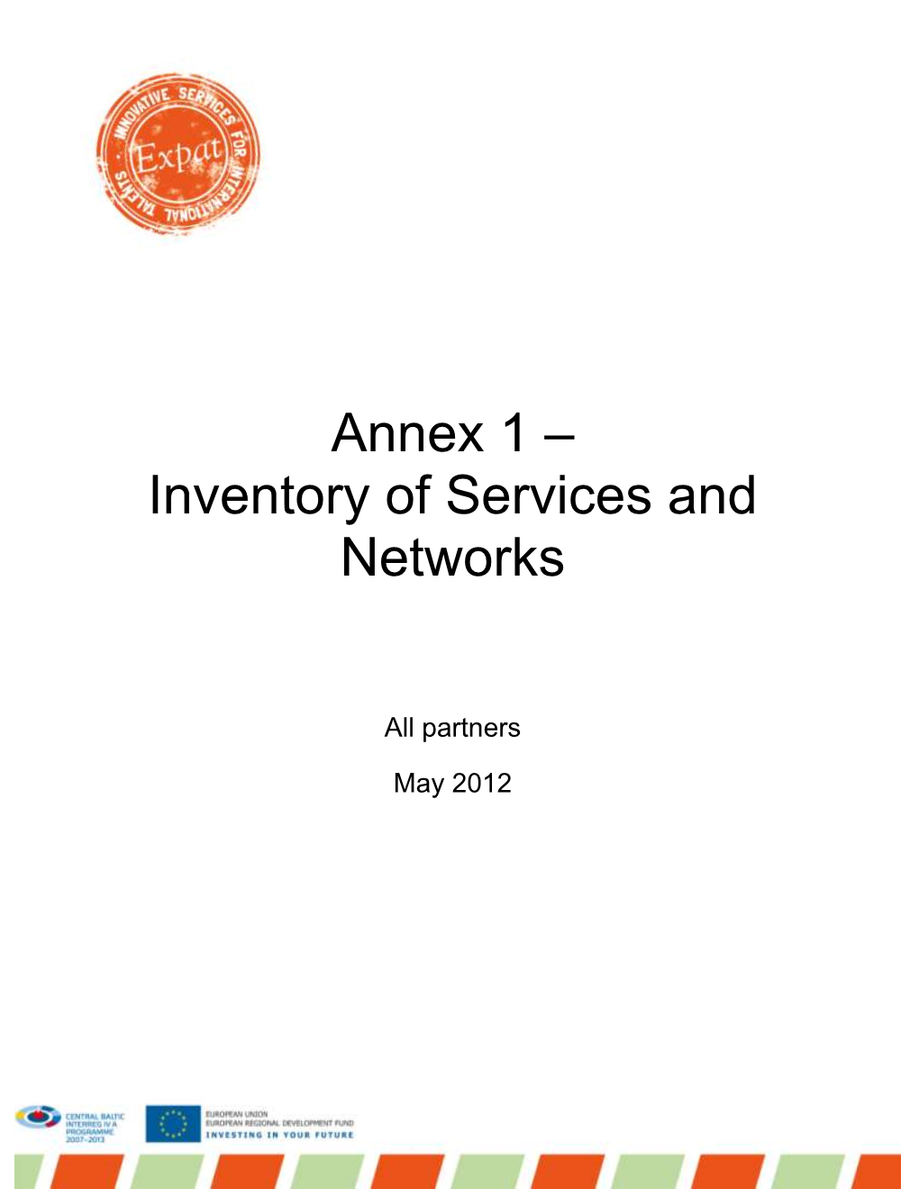 Annex 1 – Inventory of Services and Networks