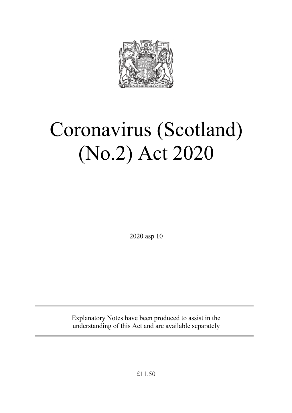 Coronavirus (Scotland) (No.2) Act 2020