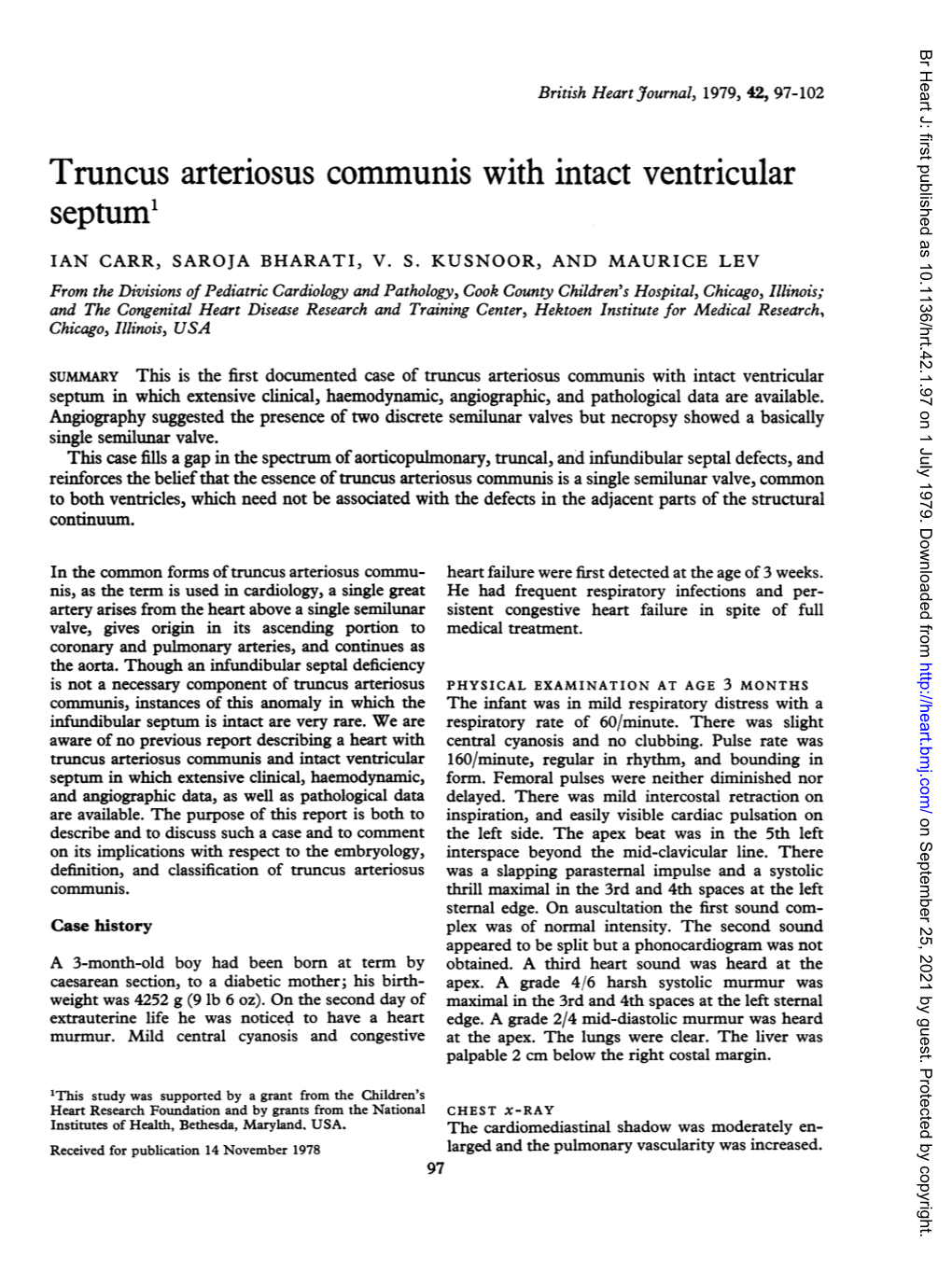 Truncus Arteriosus Communis with Intact Ventricular Septum1