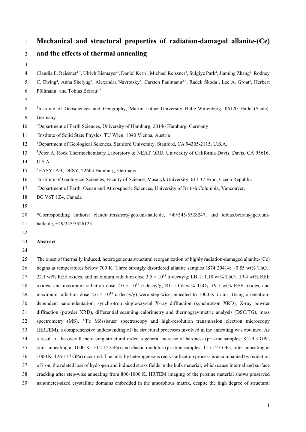 Mechanical and Structural Properties of Radiation-Damaged Allanite-(Ce)