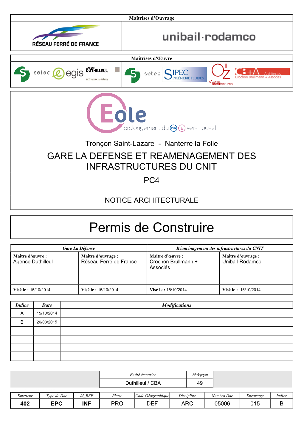 Gare La Defense Et Reamenagement Des Infrastructures Du Cnit Pc4