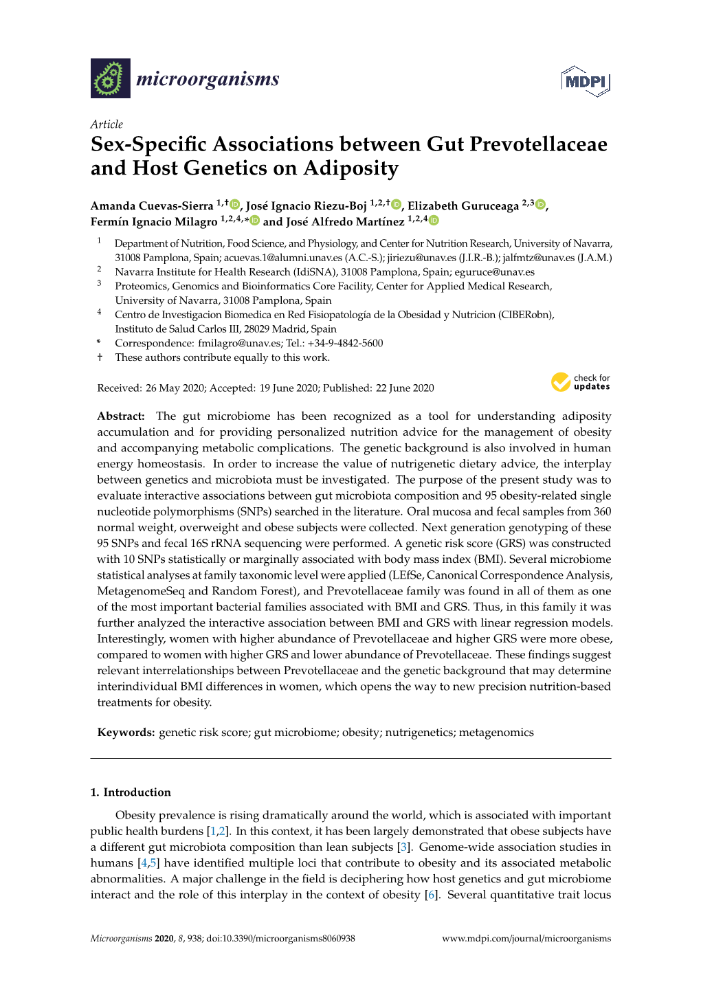 Sex-Specific Associations Between Gut Prevotellaceae and Host