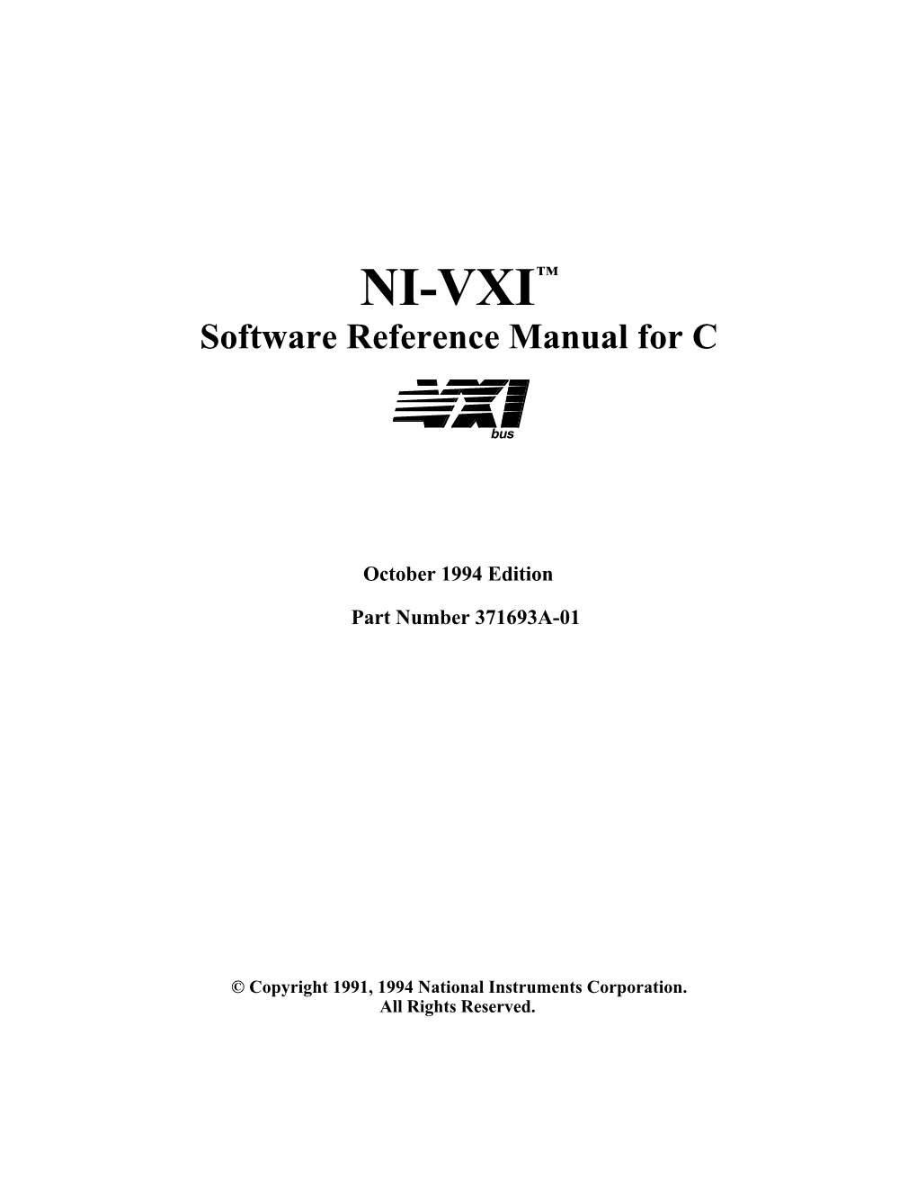 NI-VXI Software Reference Manual for C Contents