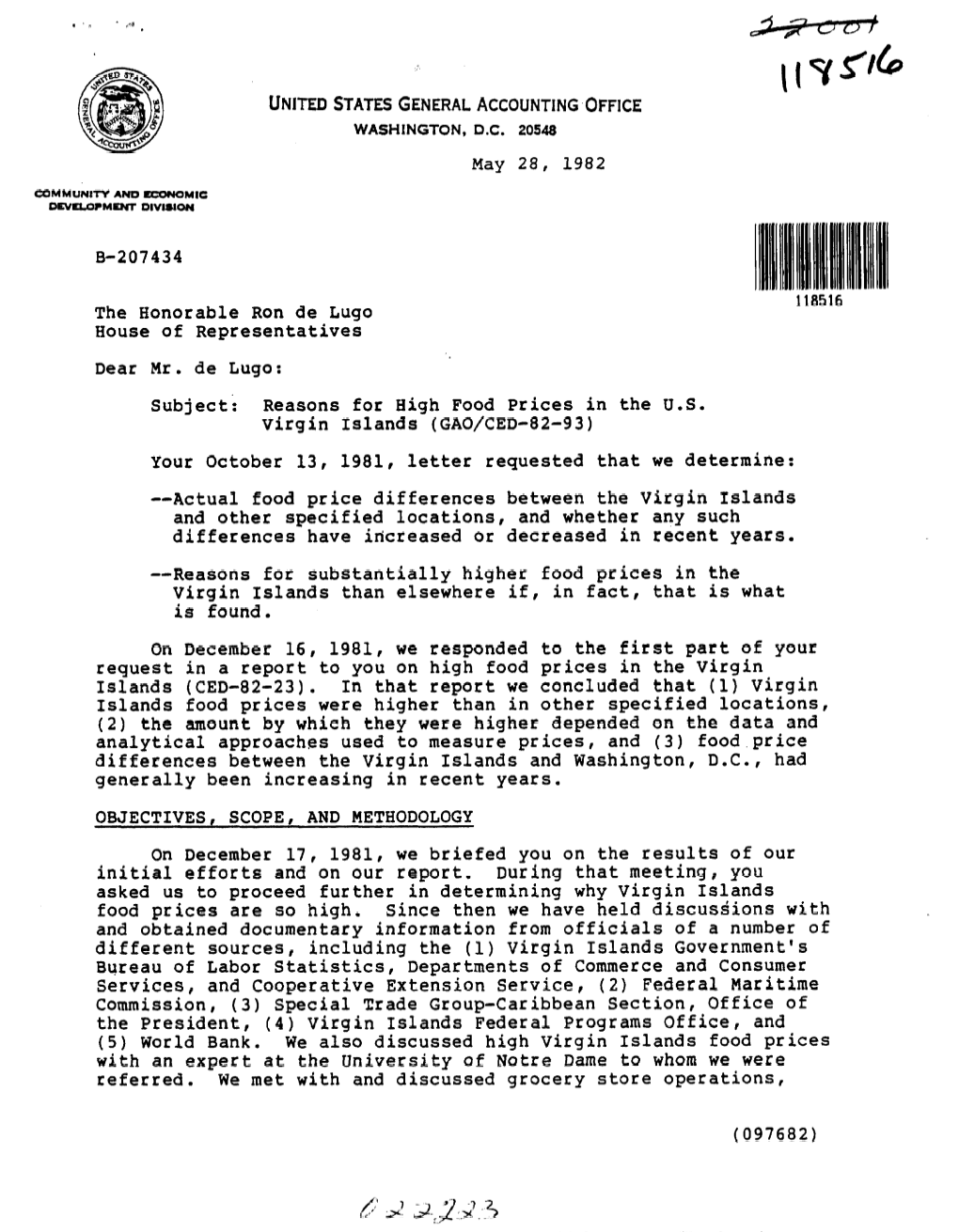 CED-82-93 Reasons for High Food Prices in the U.S. Virgin Islands