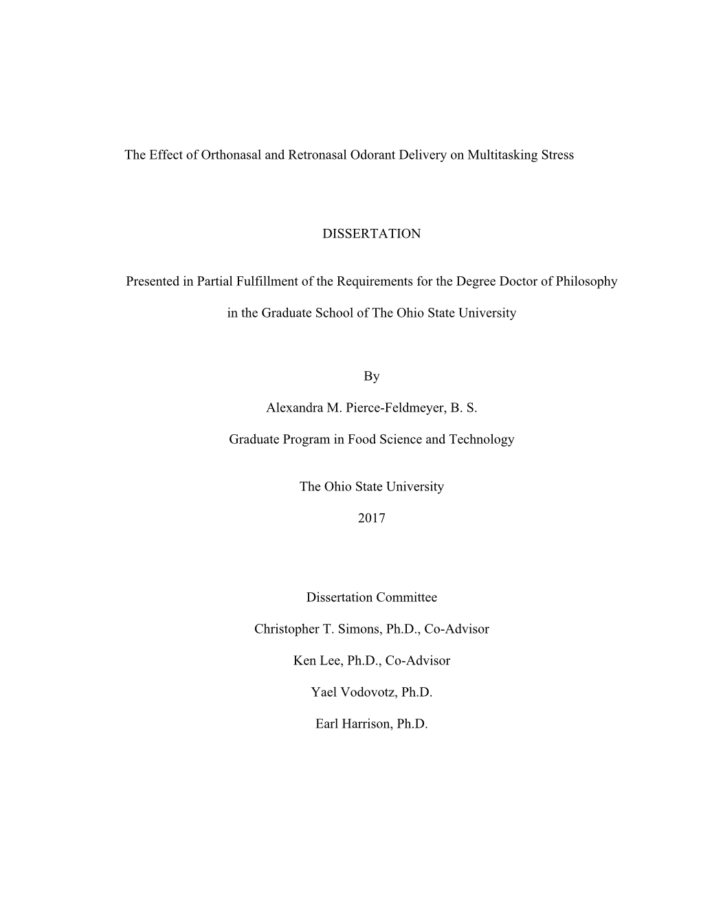 1 the Effect of Orthonasal and Retronasal Odorant Delivery On