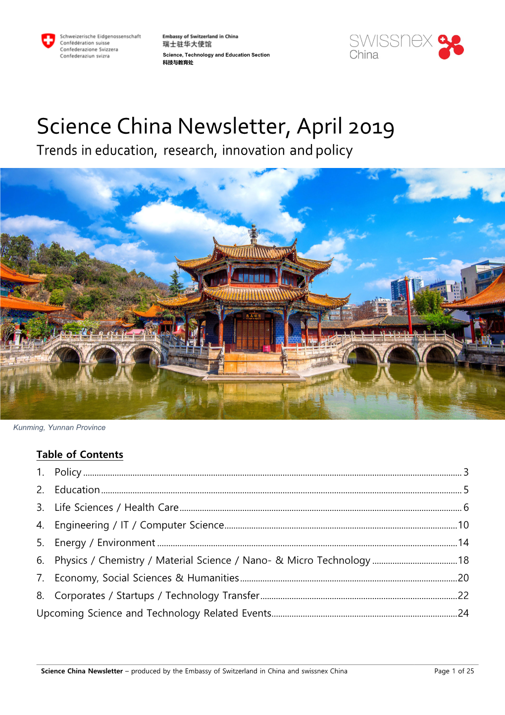Science China Newsletter, April 2019 Trends in Education, Research, Innovation and Policy