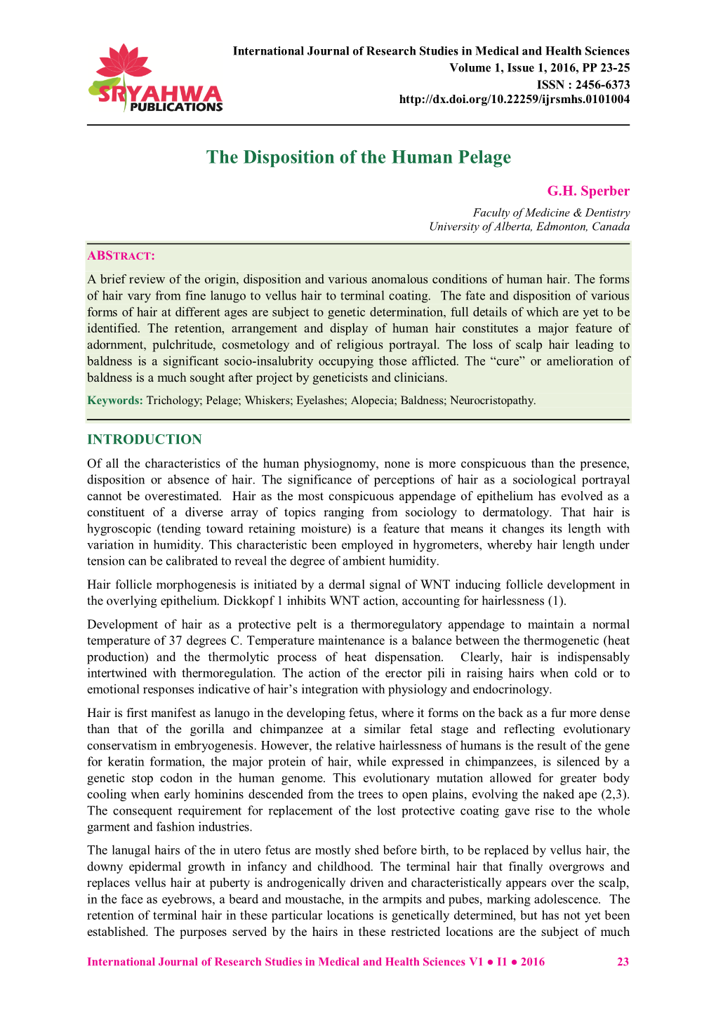 The Disposition of the Human Pelage