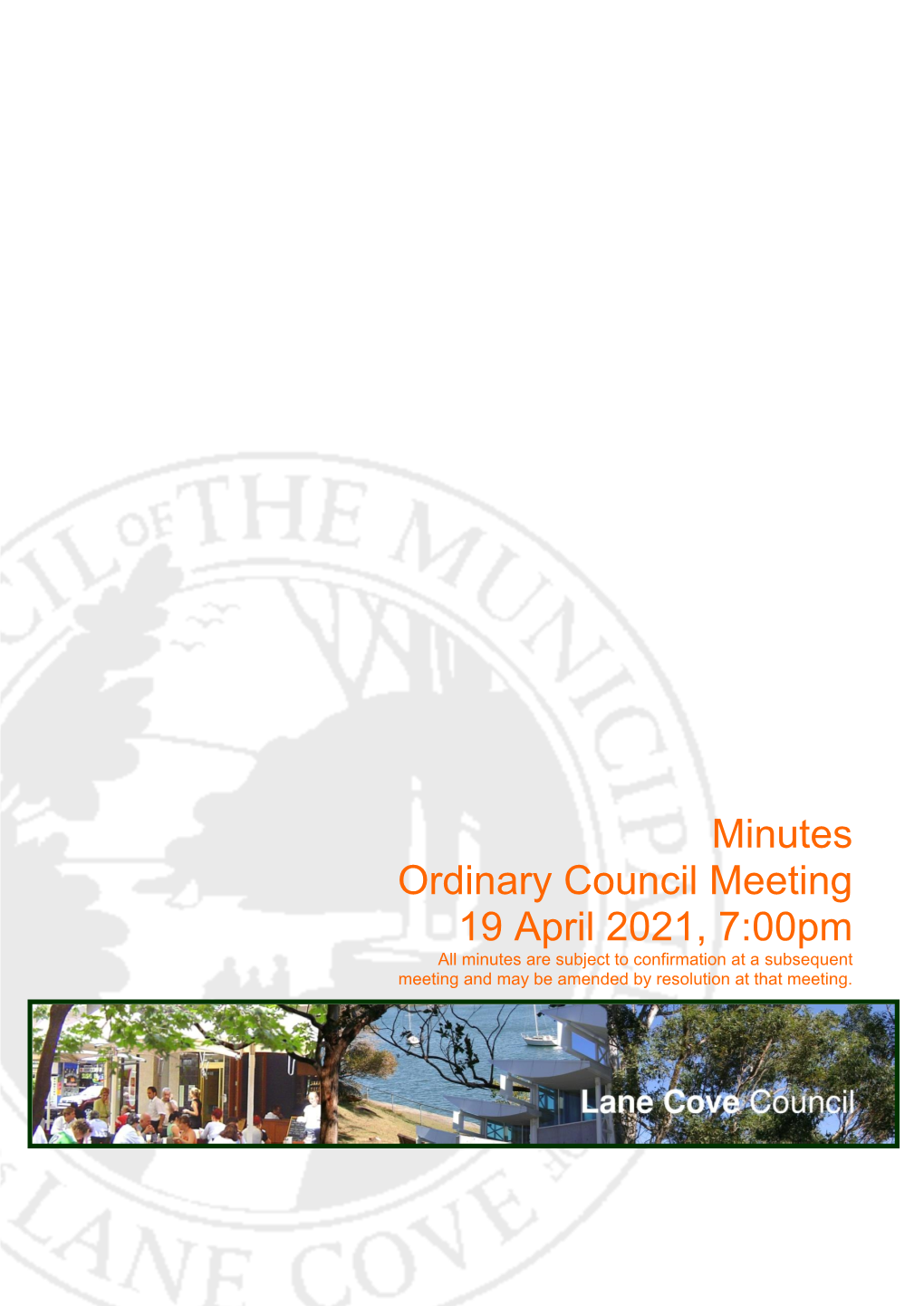 Minutes of Ordinary Council