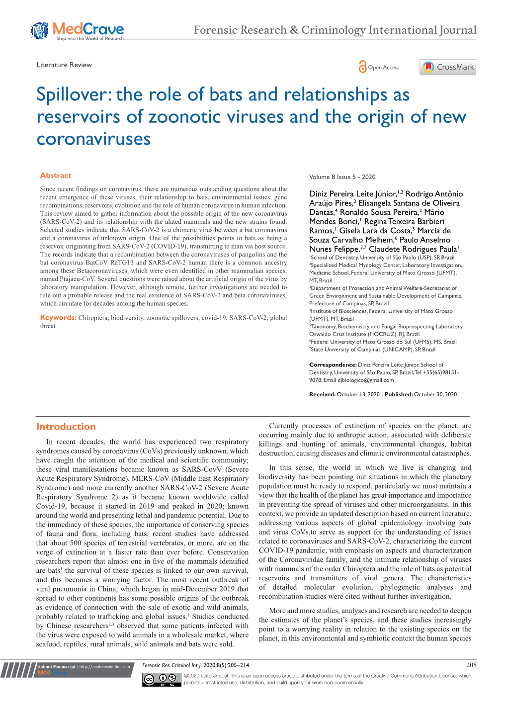 The Role of Bats and Relationships As Reservoirs of Zoonotic Viruses and the Origin of New Coronaviruses