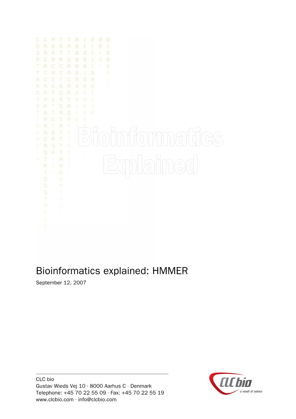 Bioinformatics Explained: HMMER September 12, 2007
