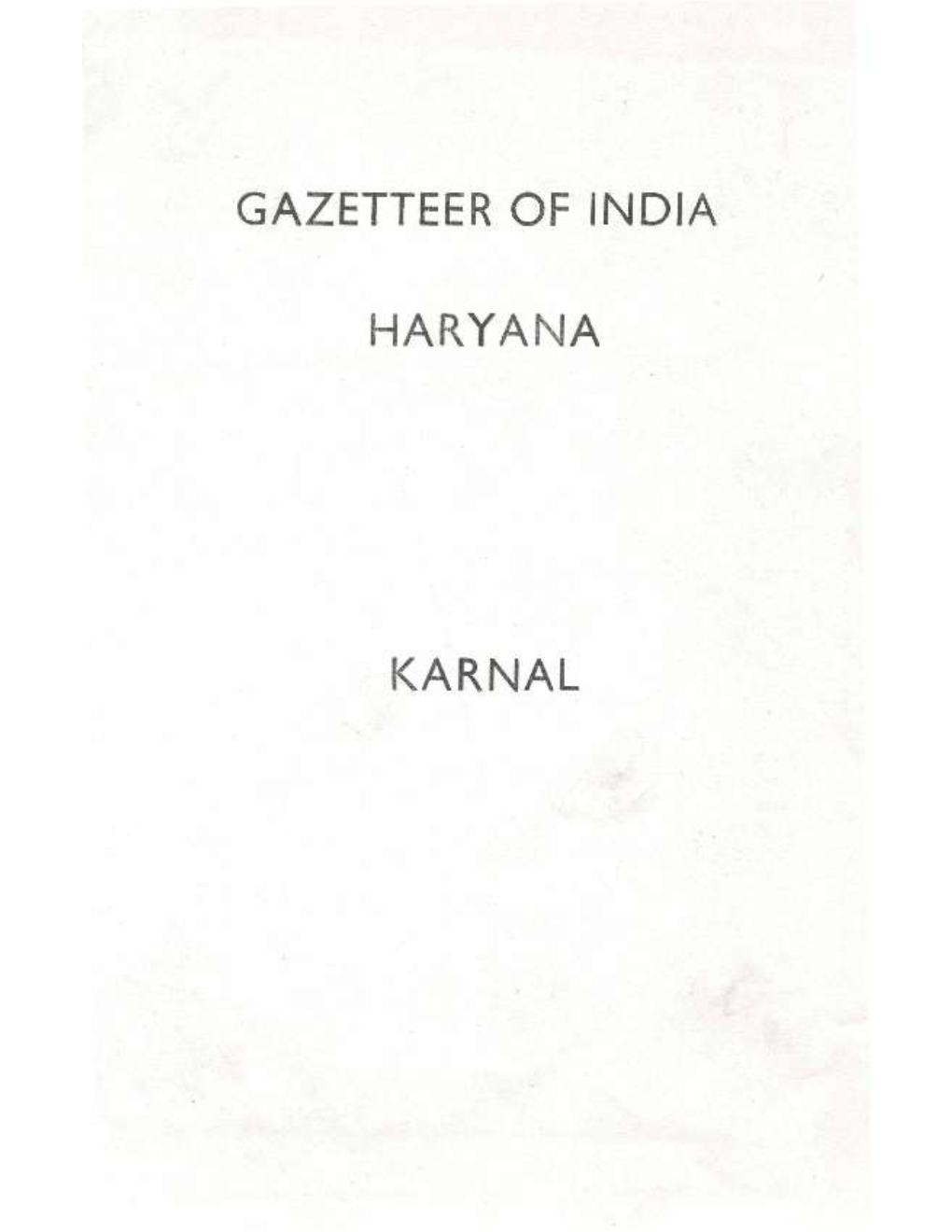 Karnal Haryana District Gazetteers