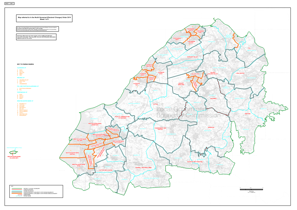 Map Referred to in the North Somerset (Electoral Changes) Order 2014 Sheet 1 of 1