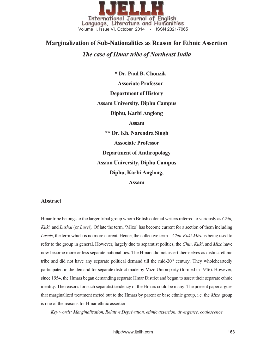 Marginalization of Sub-Nationalities As Reason for Ethnic Assertion The