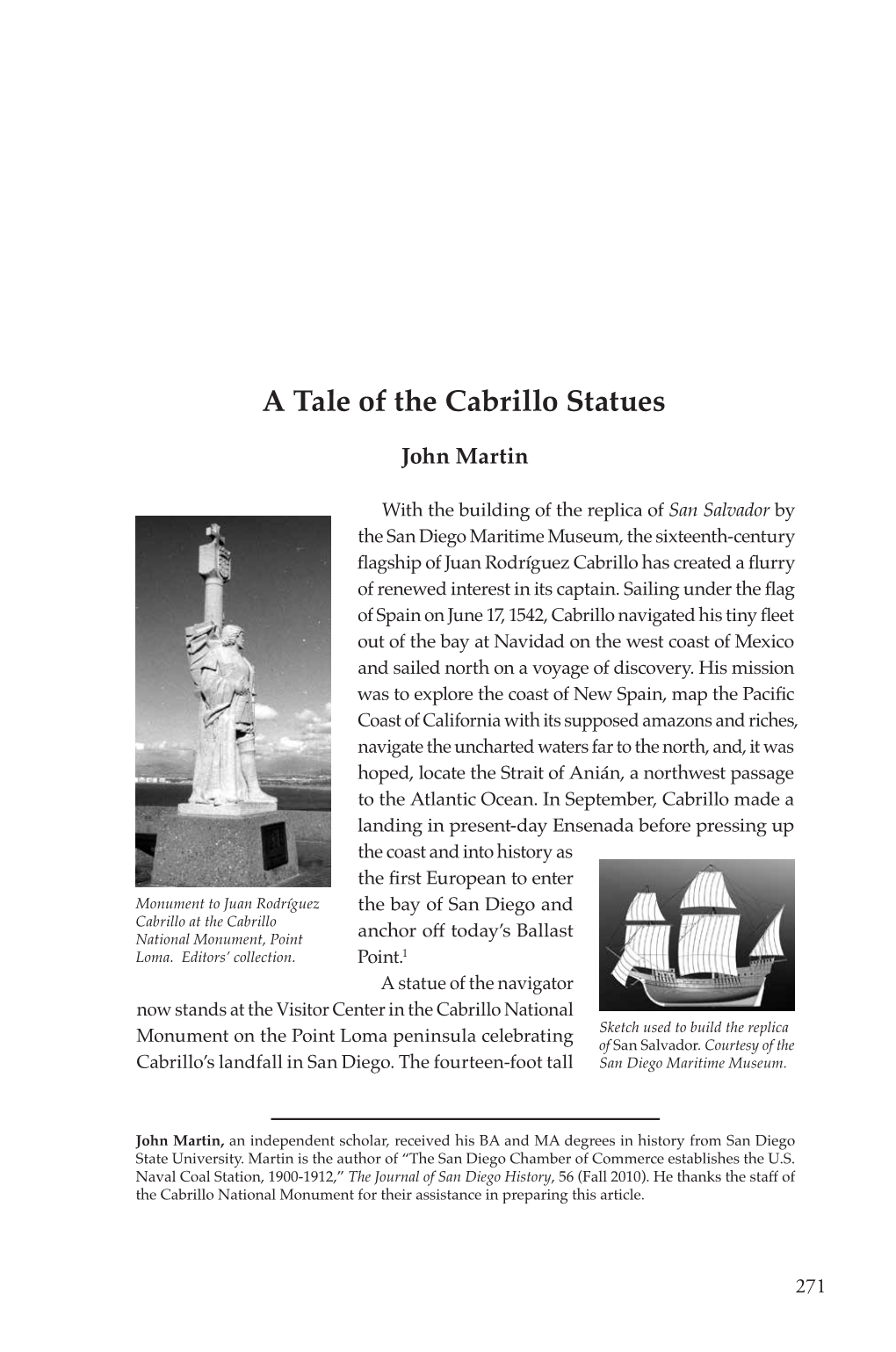 A Tale of the Cabrillo Statues