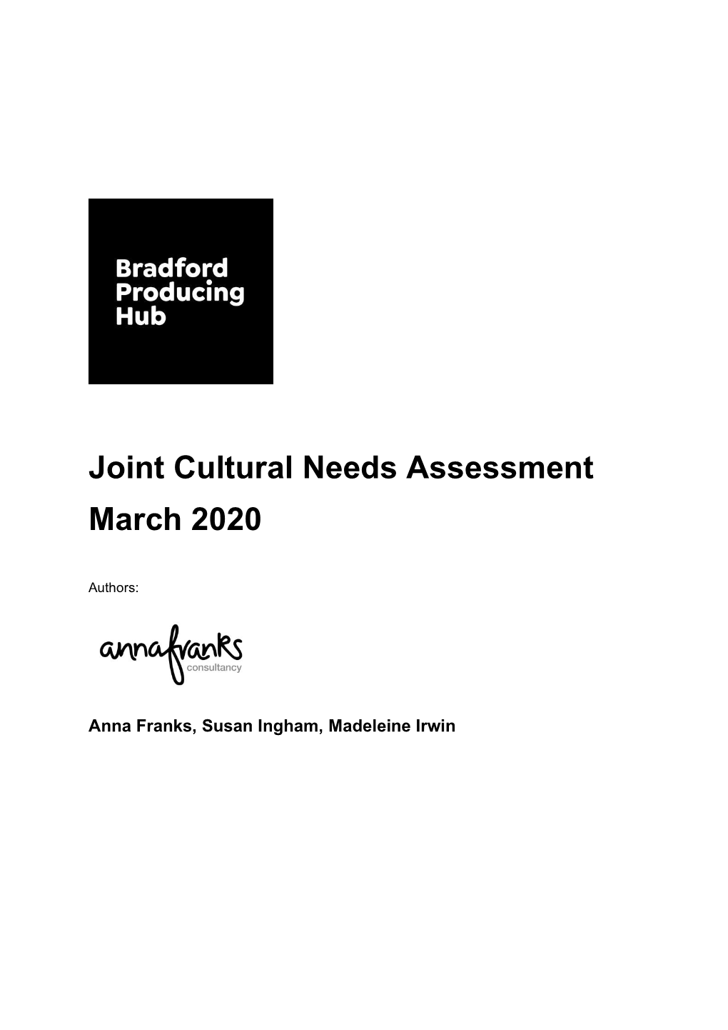 Joint Cultural Needs Assessment March 2020