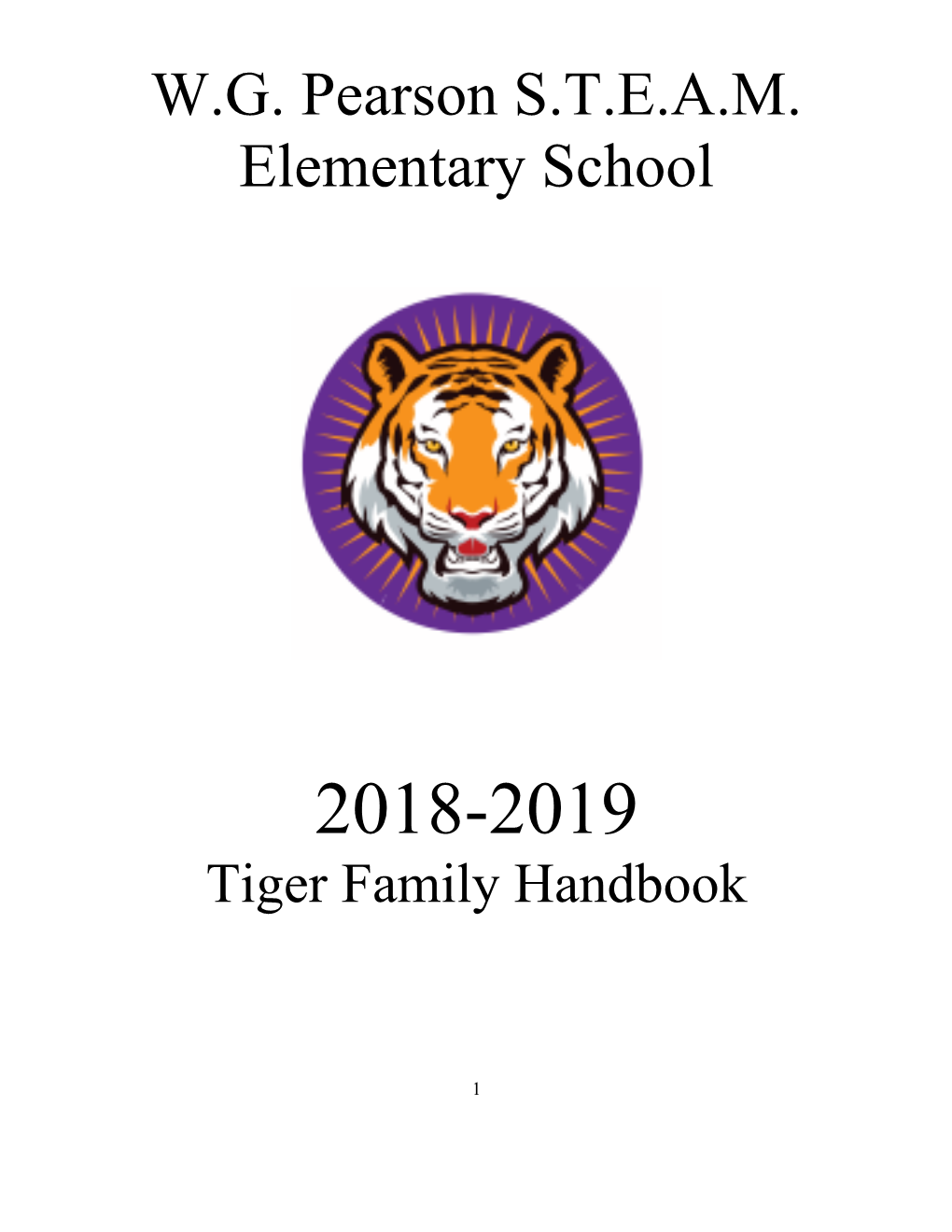 W.G. Pearson 2018-2019 Family Handbook-Updated 7-27-18