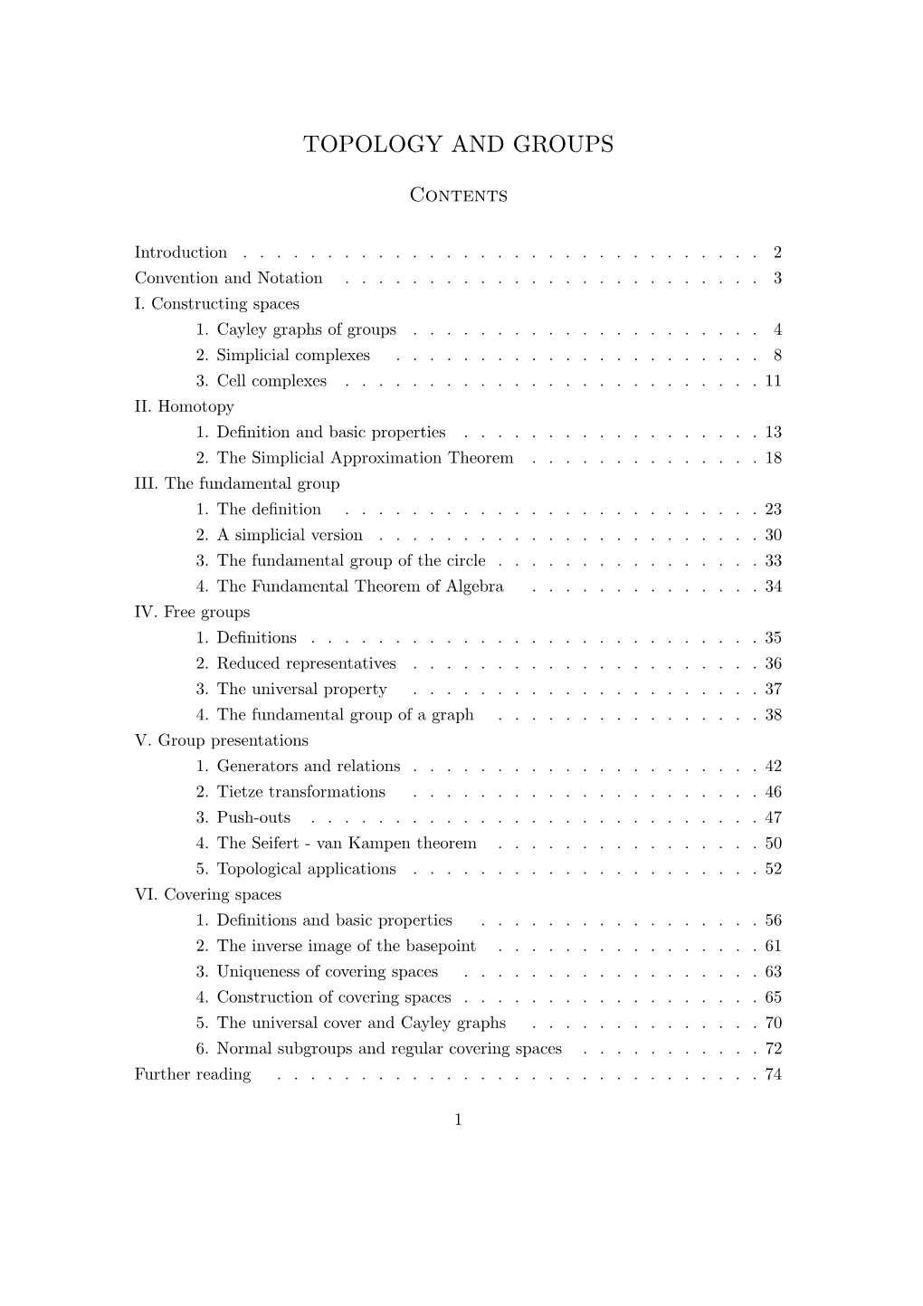 Topology and Groups