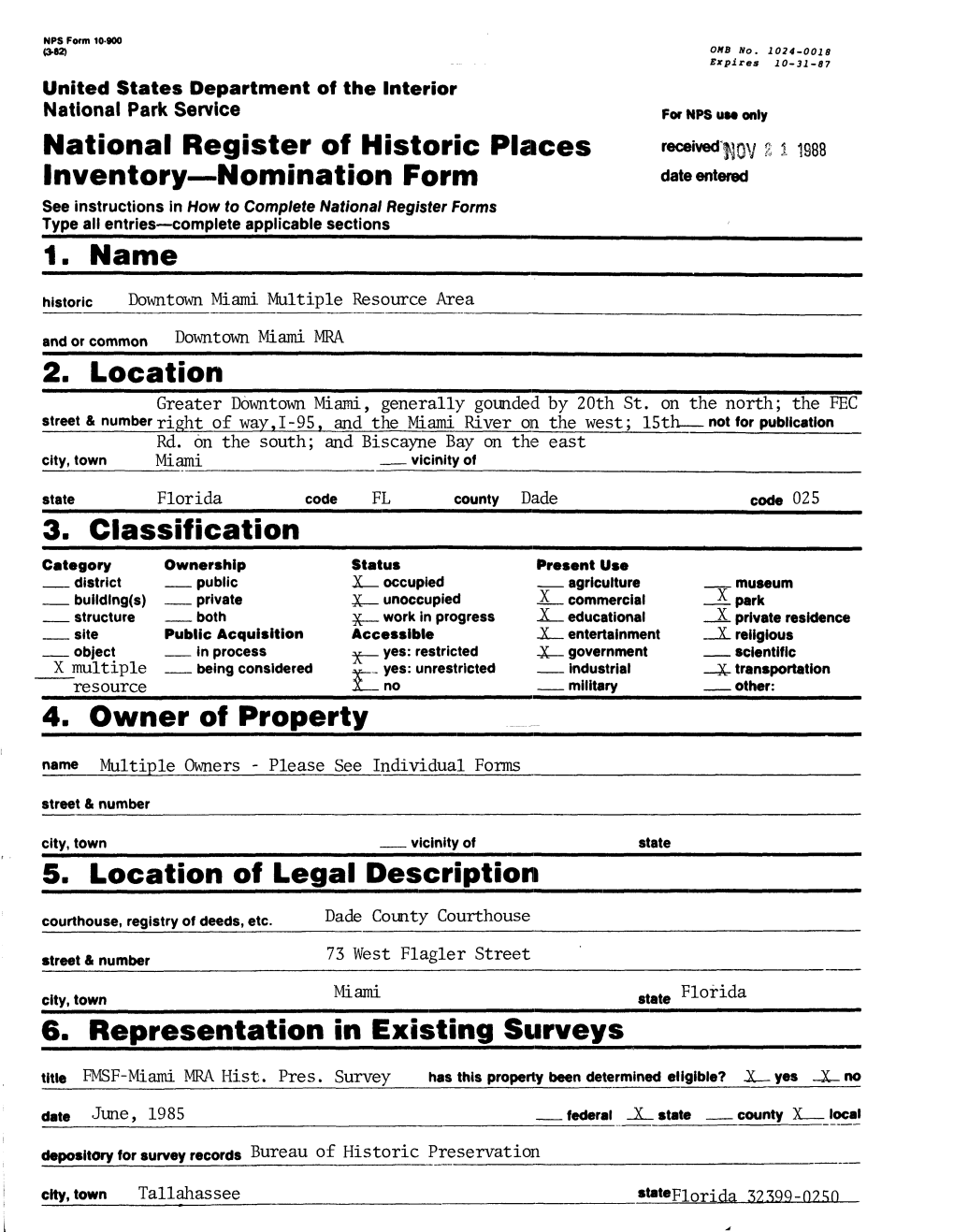 National Register of Historic Places Inventory Nomination