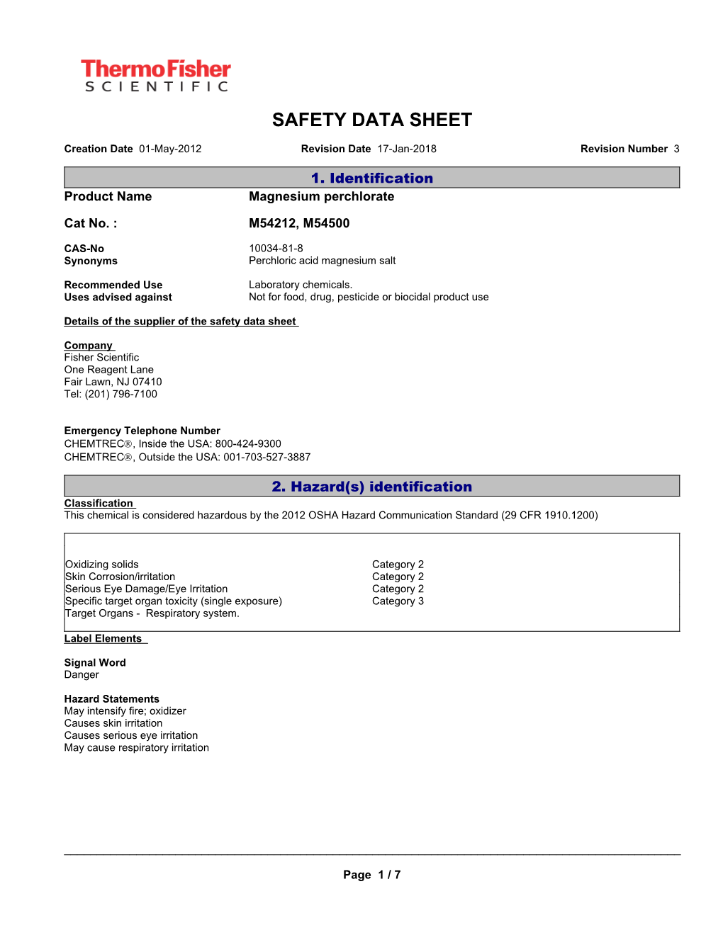 Safety Data Sheet