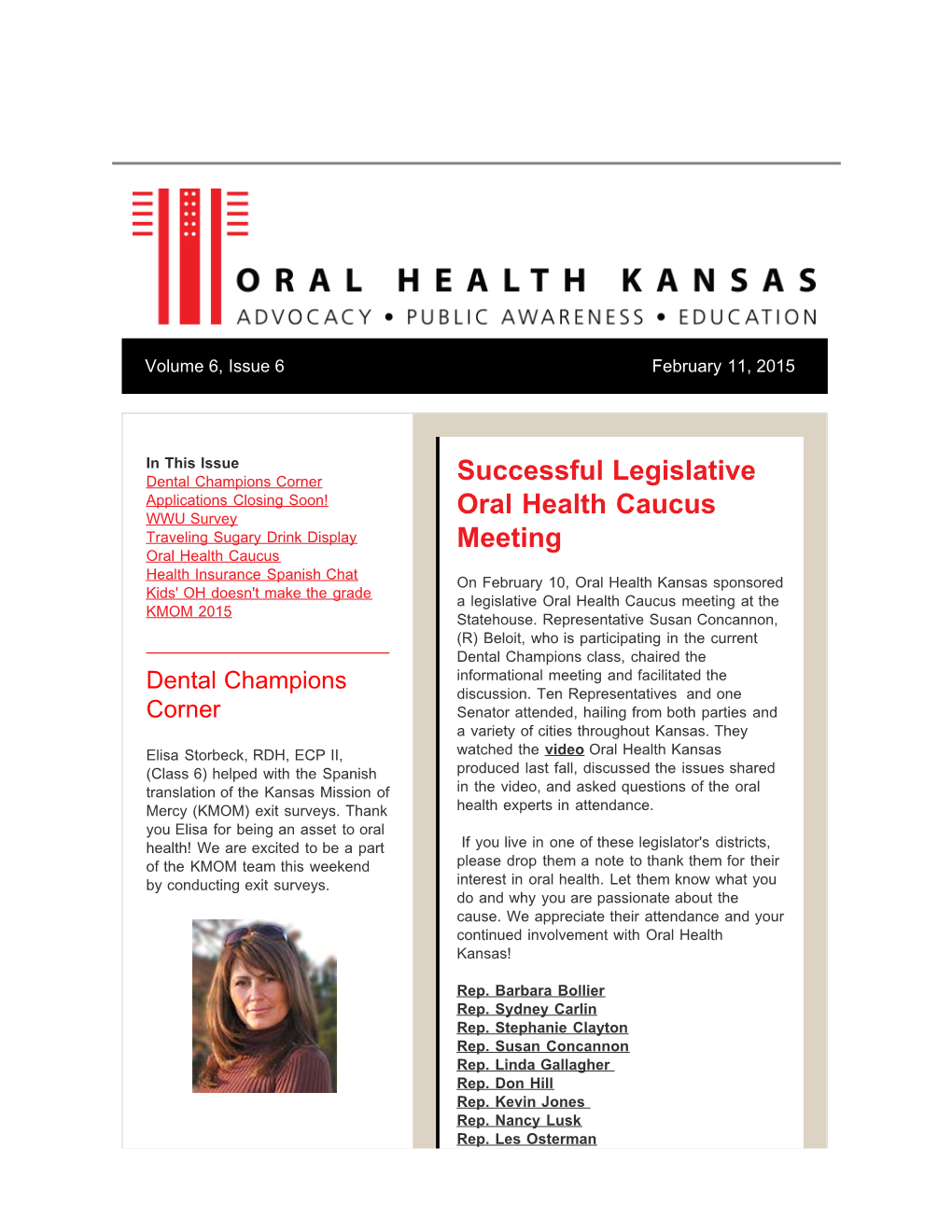 Successful Legislative Oral Health Caucus Meeting