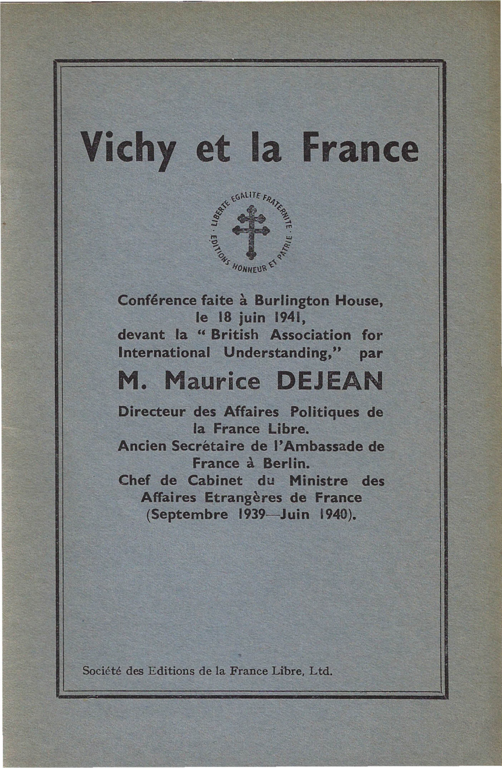 VICHY ET LA FRANCE Les Gouvernants-Le Peuple