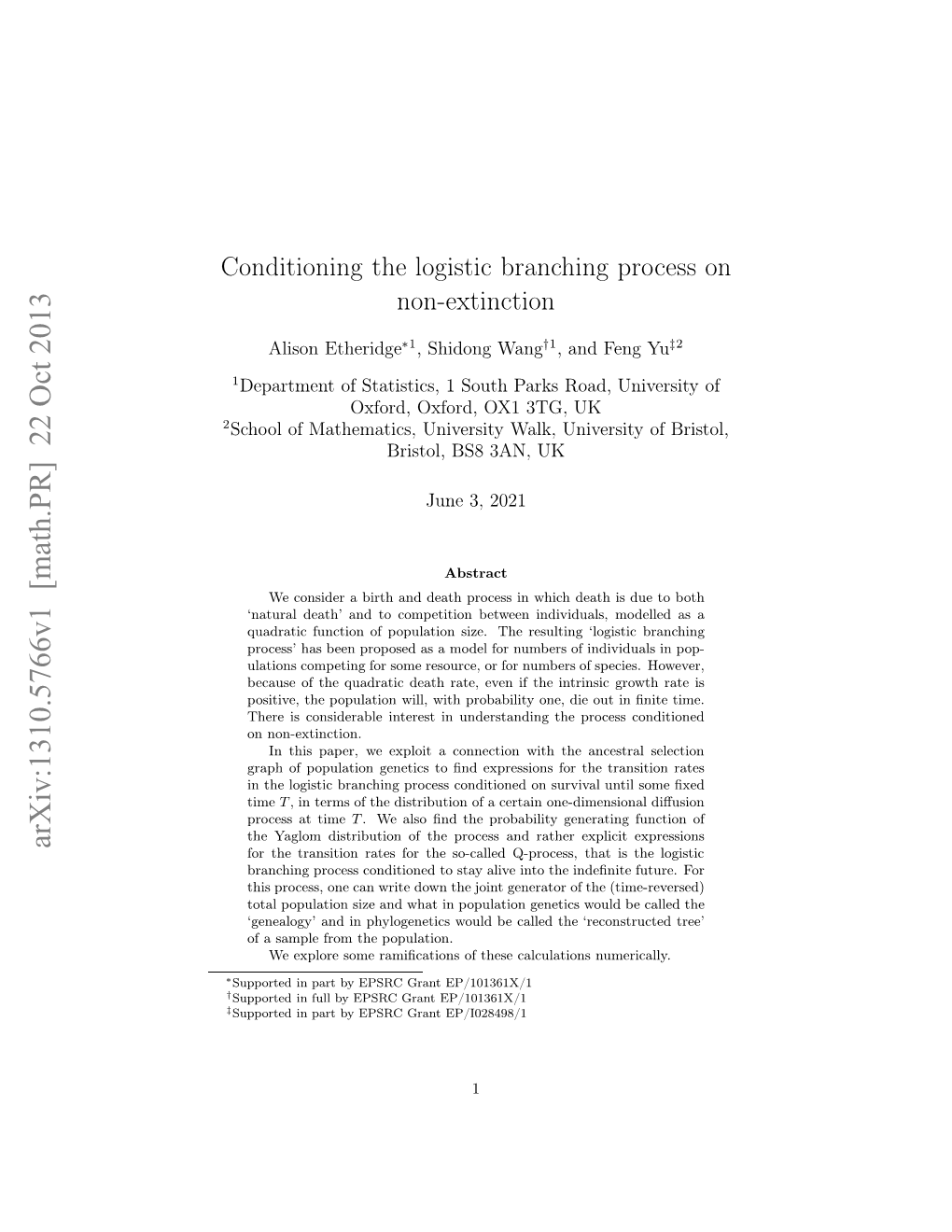 Conditioning the Logistic Branching Process on Non-Extinction