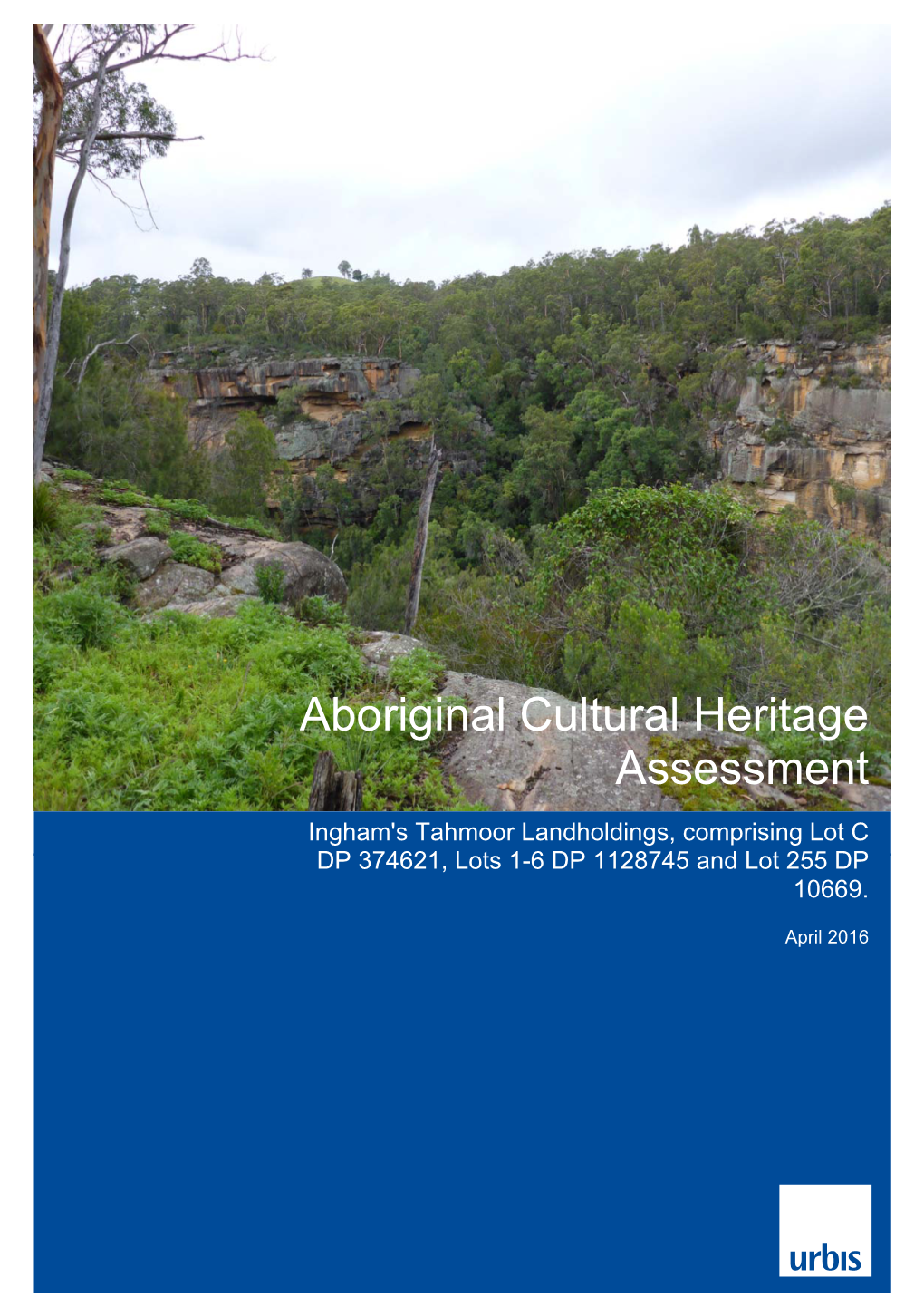 Aboriginal Cultural Heritage Assessment