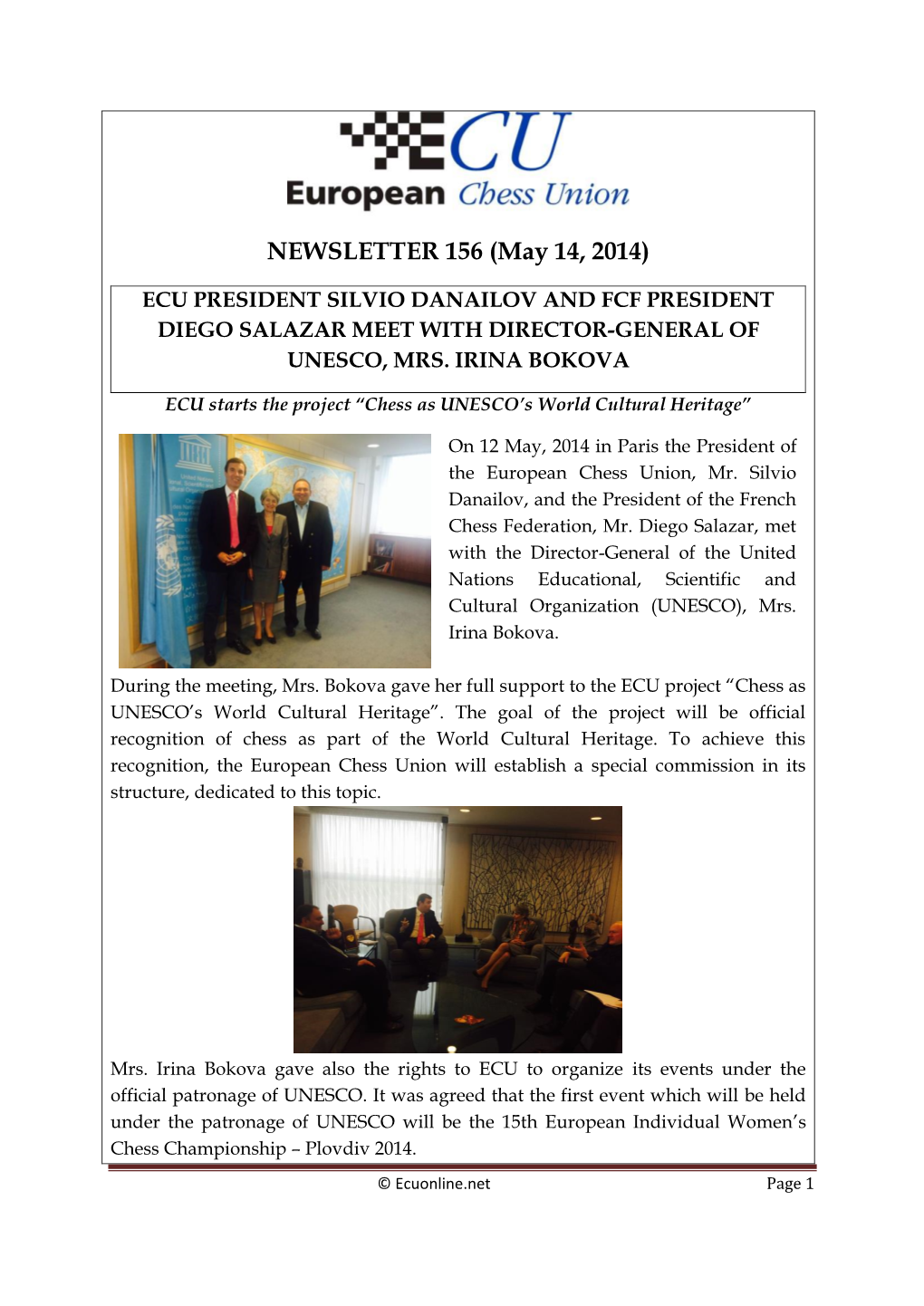 NEWSLETTER 156 (May 14, 2014)