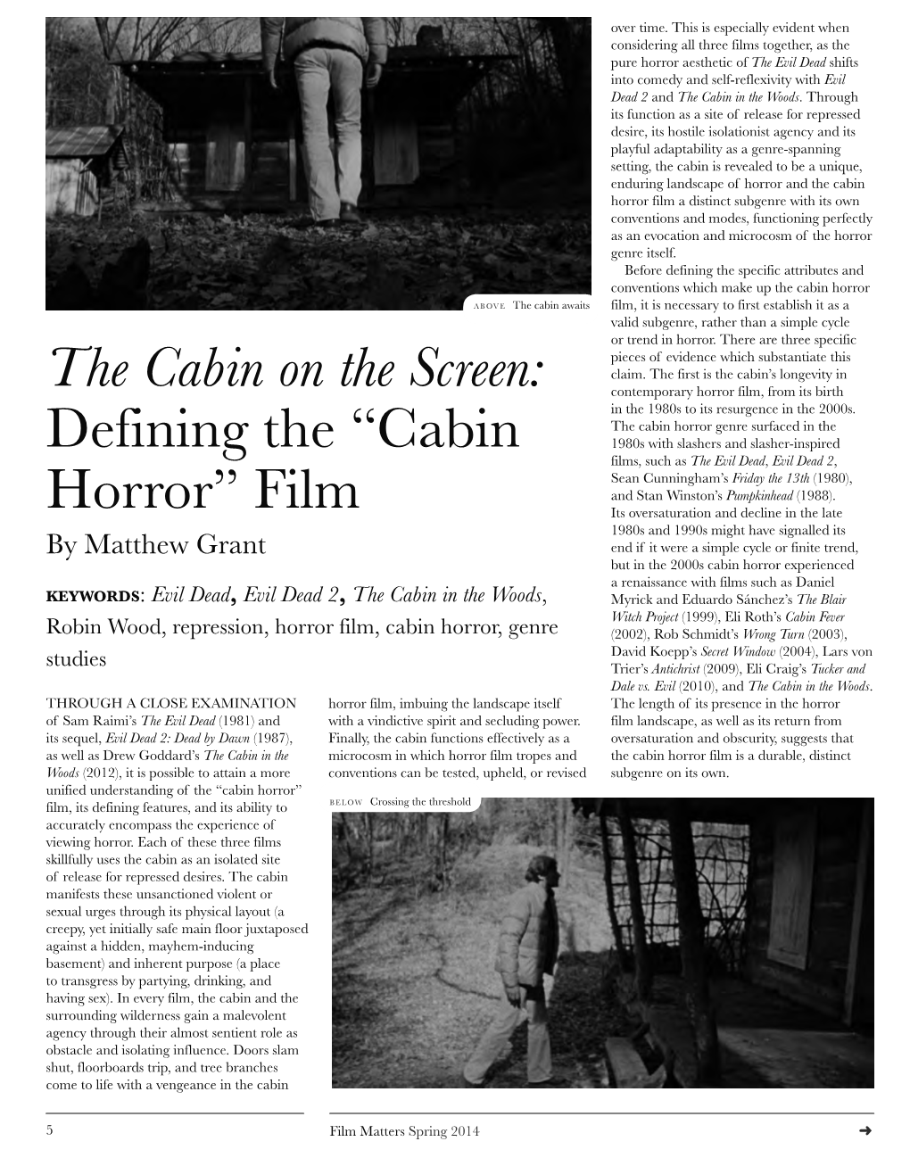 The Cabin on the Screen: Defining the Â•Œcabin Horrorâ•Š Film