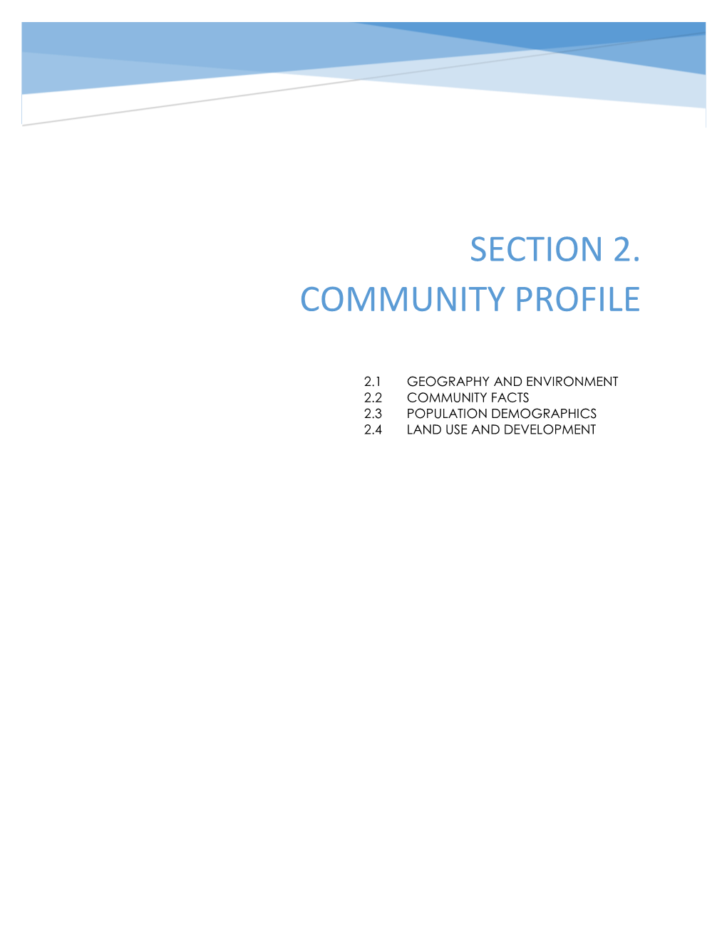 Section 2. Community Profile