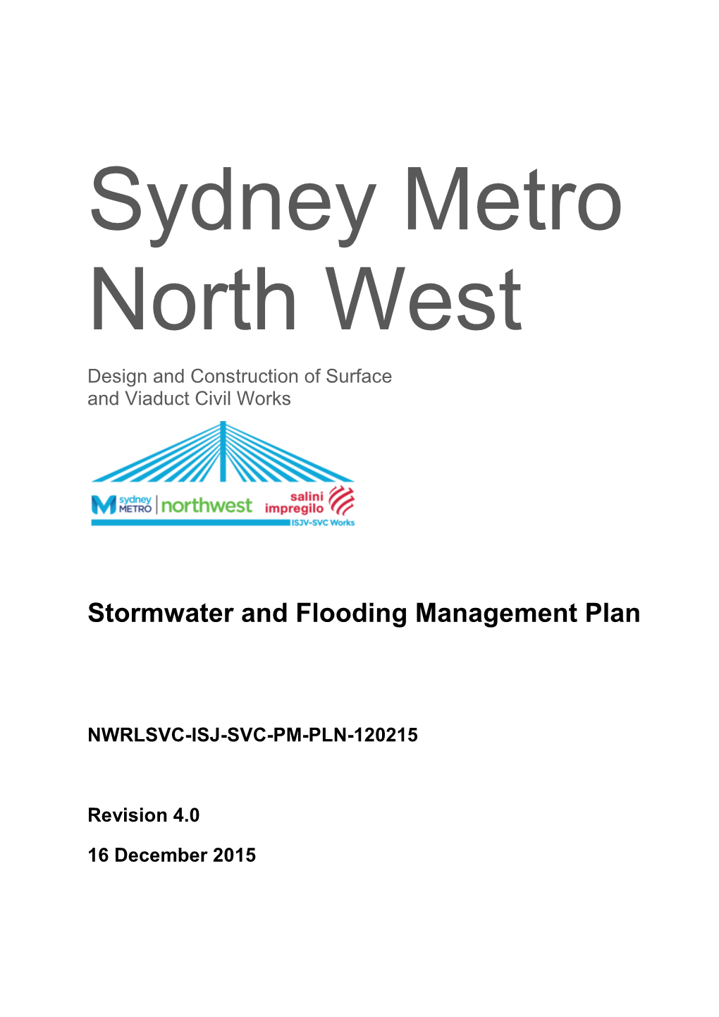 Stormwater and Flooding Management Plan