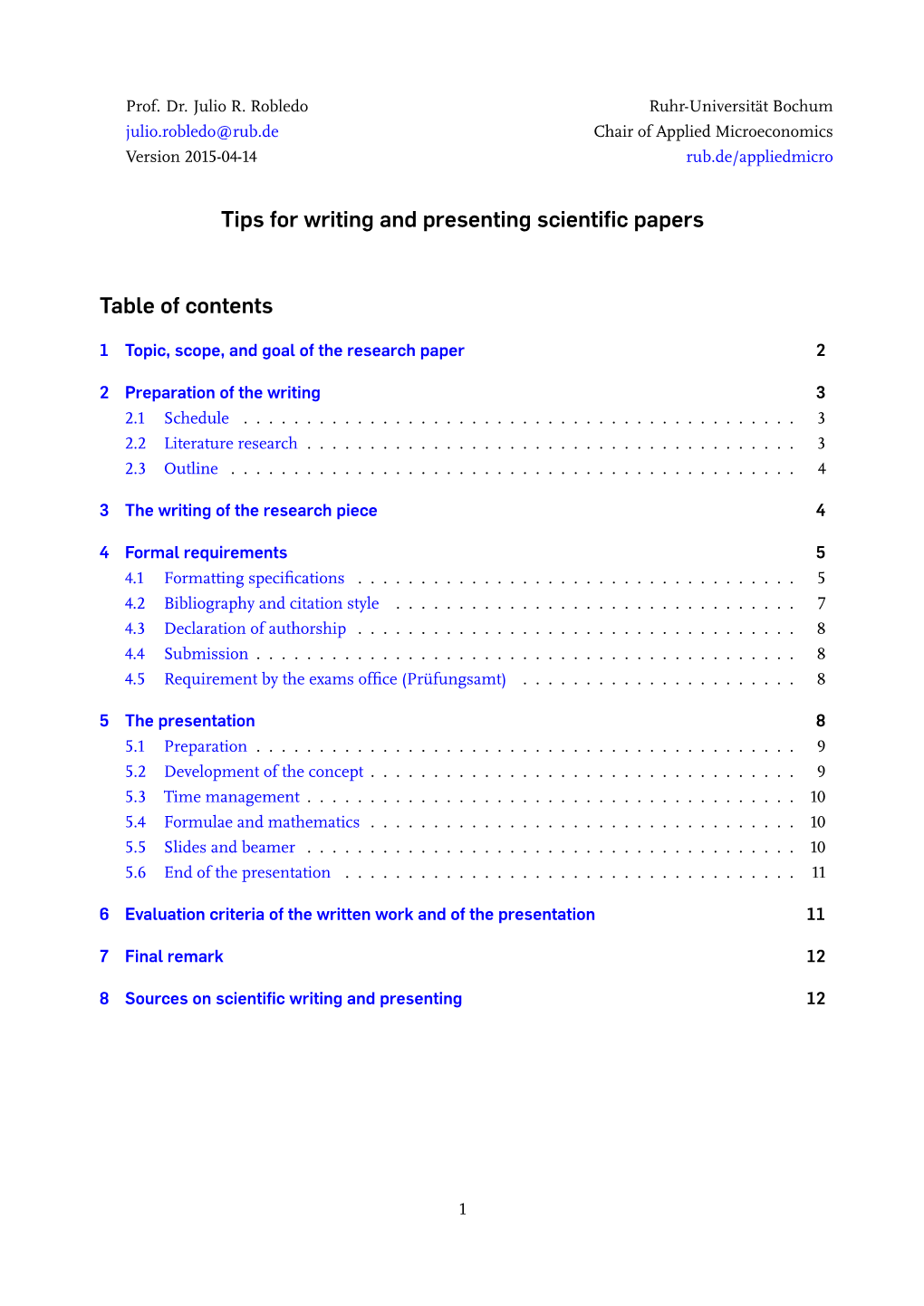 Tips for Writing and Presenting Scientific Papers