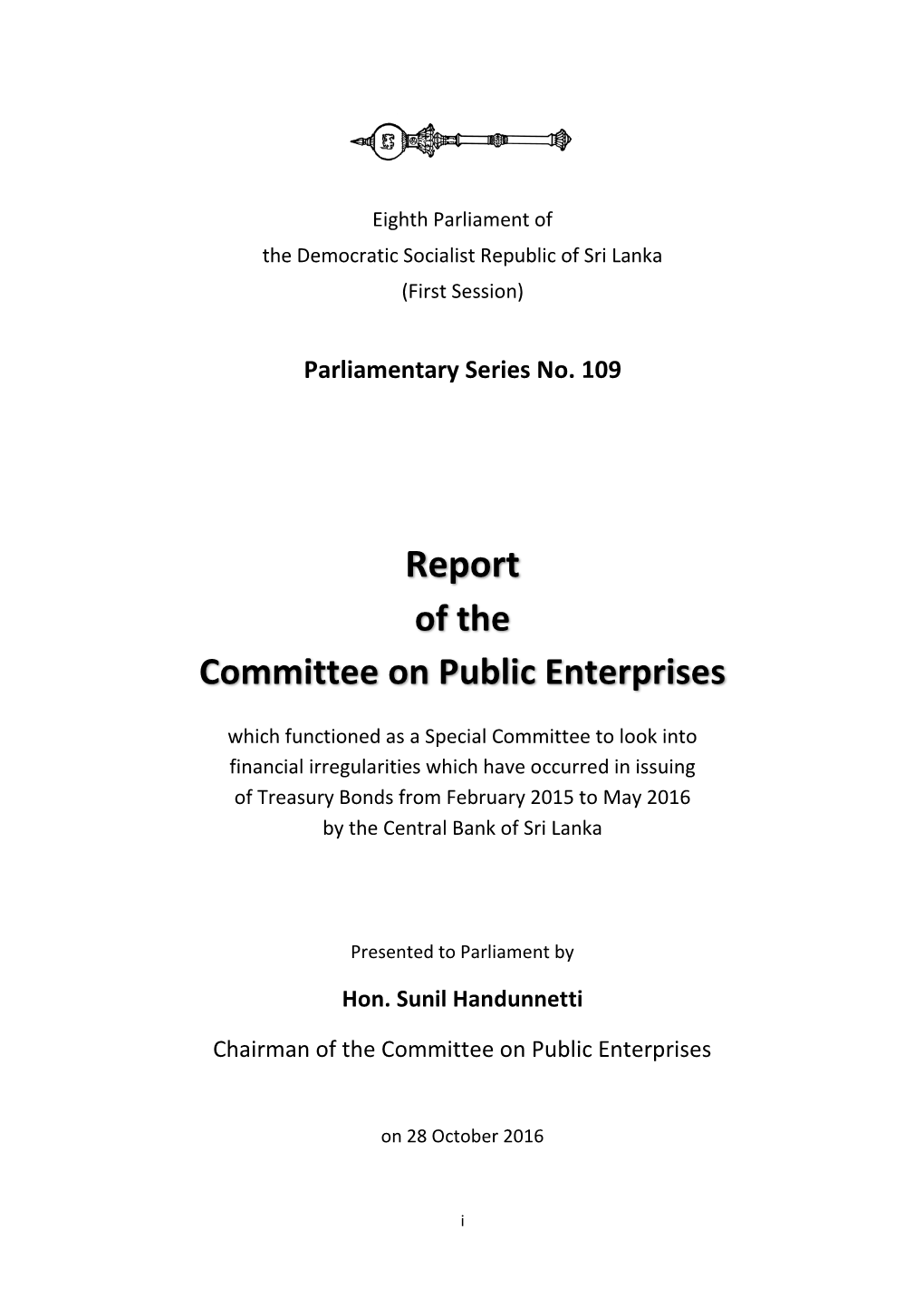 Report of the Committee on Public Enterprises