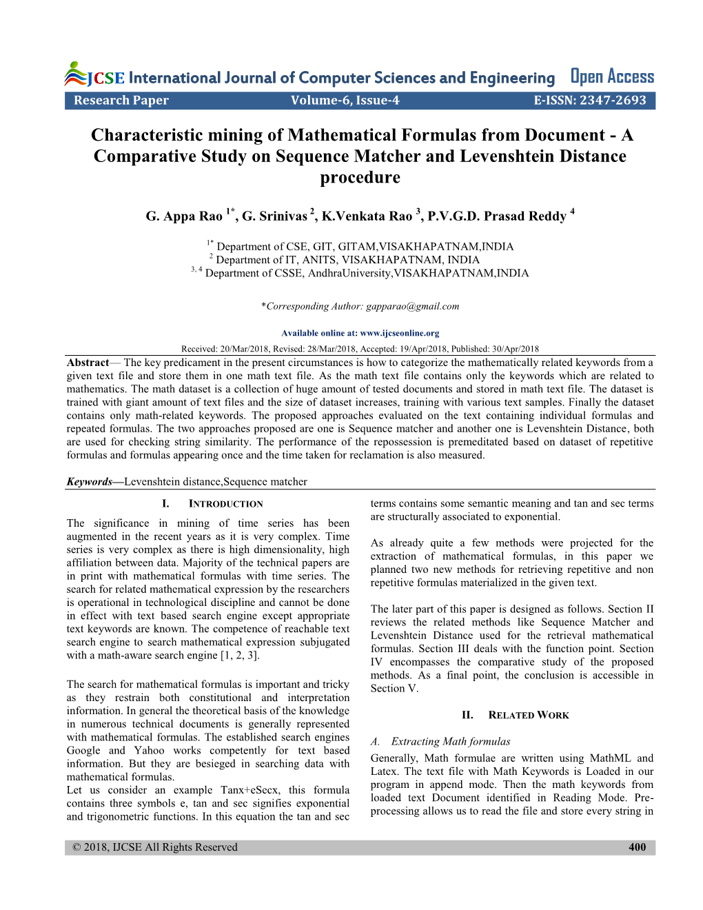 A Comparative Study on Sequence Matcher and Levenshtein Distance Procedure