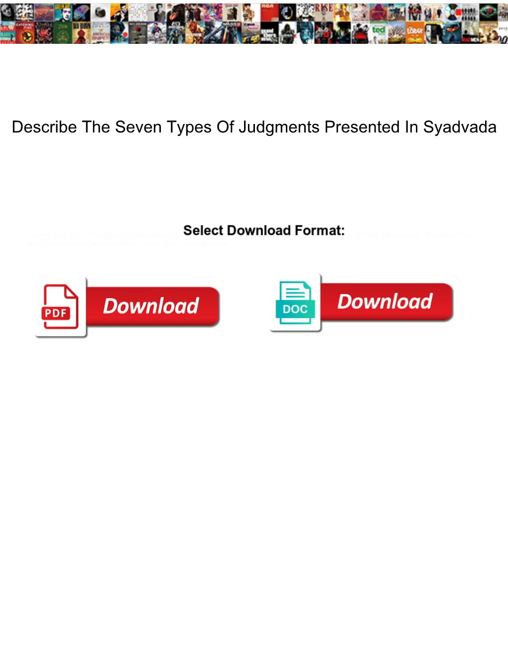 Describe the Seven Types of Judgments Presented in Syadvada