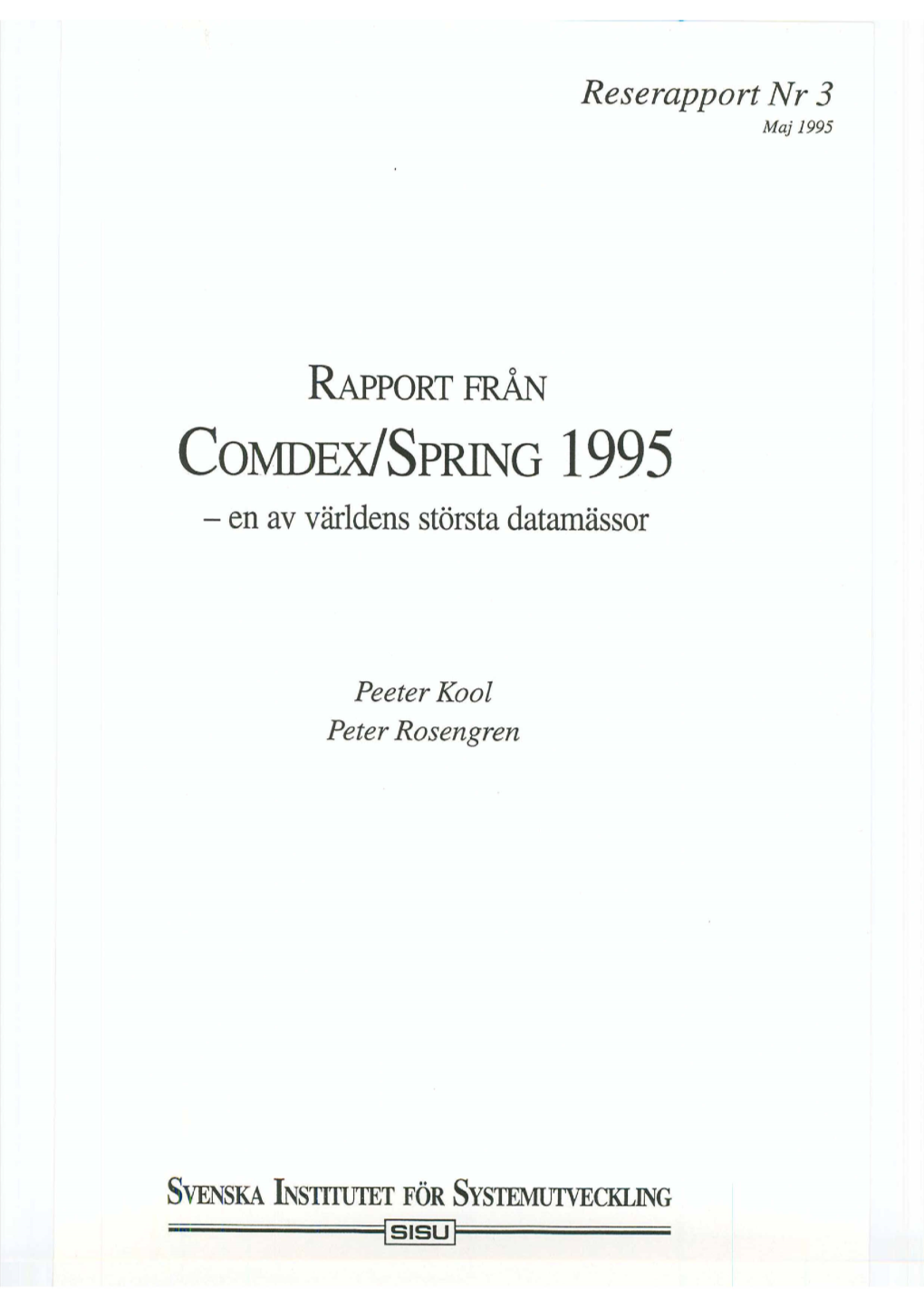 Rapport Från COMDEX-SPRING 1995