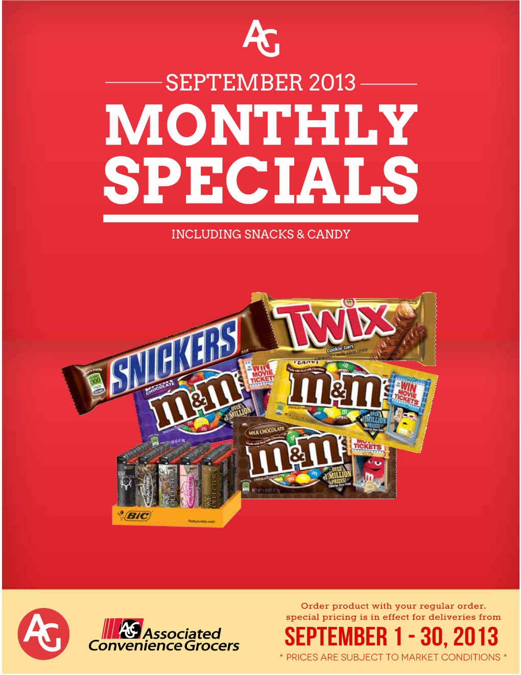 Monthly Specials Including Snacks & Candy