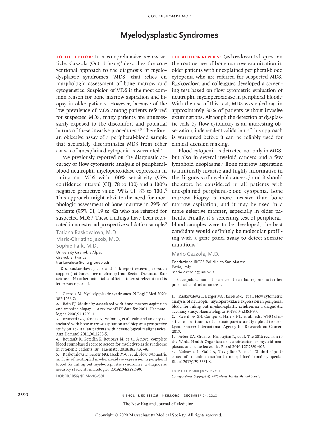 Myelodysplastic Syndromes