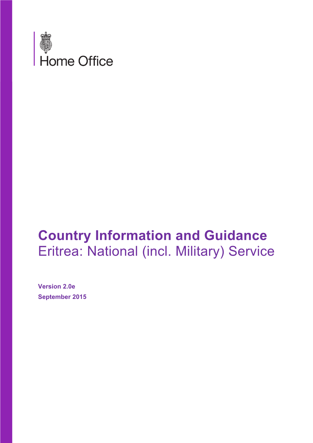 Country Information and Guidance Eritrea: National (Incl. Military) Service