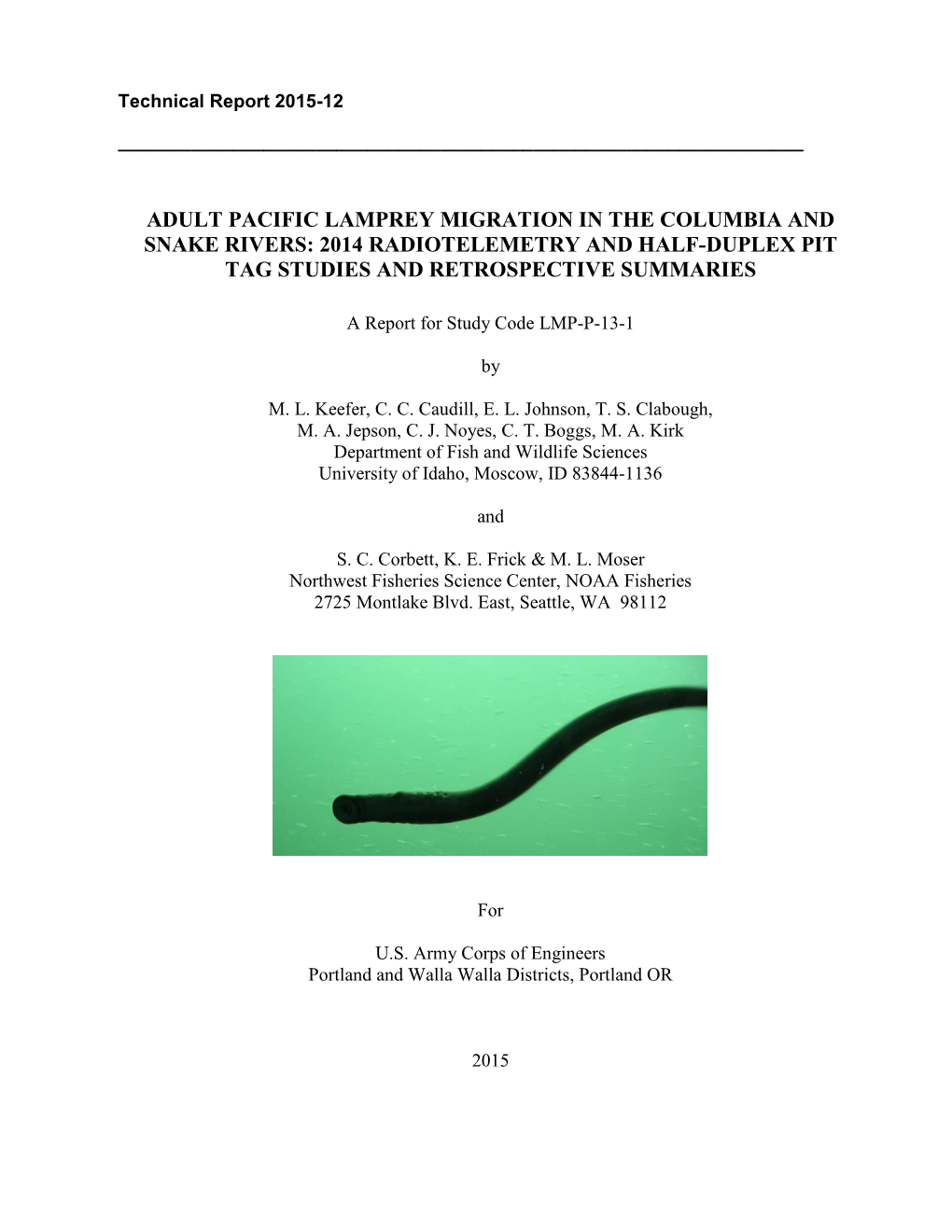 Keefer Et Al 2015 UI and NOAA Lamprey General