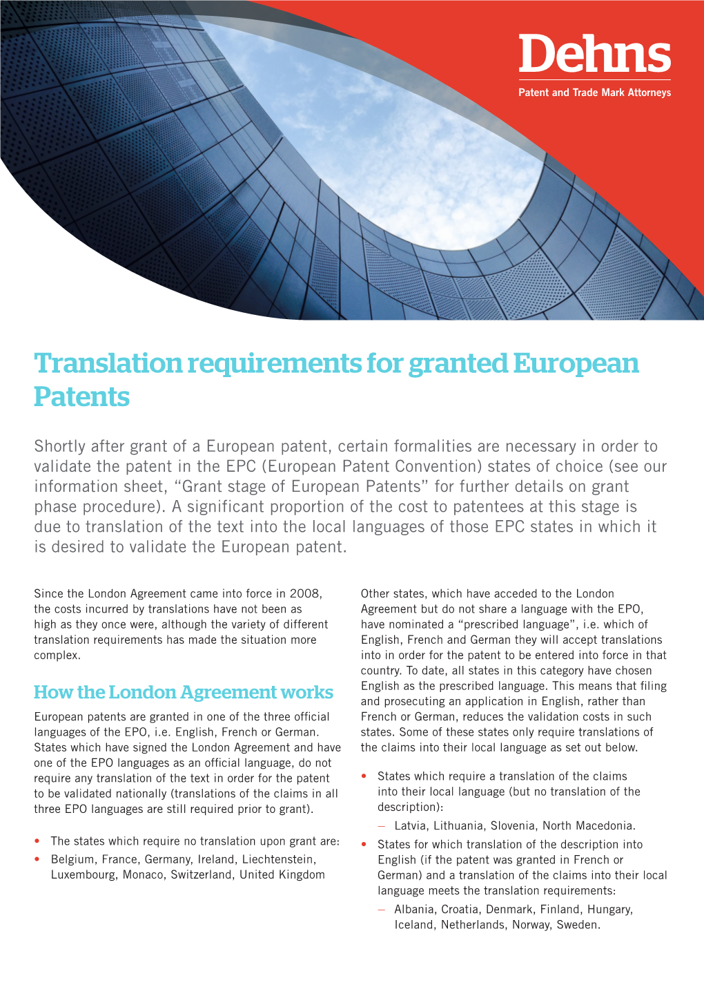 Translation Requirements for Granted European Patents
