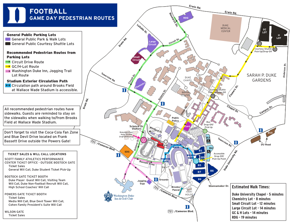 2019 Football Pedestrian Routes