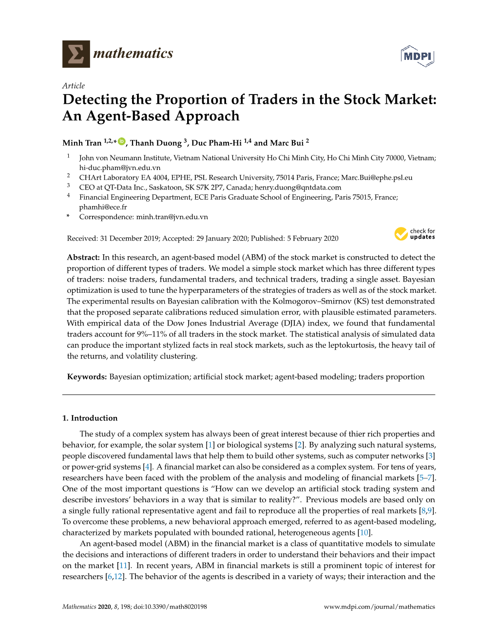 Detecting the Proportion of Traders in the Stock Market: an Agent-Based Approach