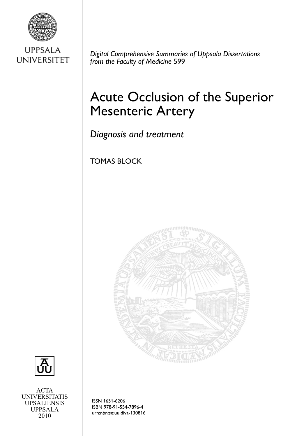 Acute Occlusion of the Superior Mesenteric Artery