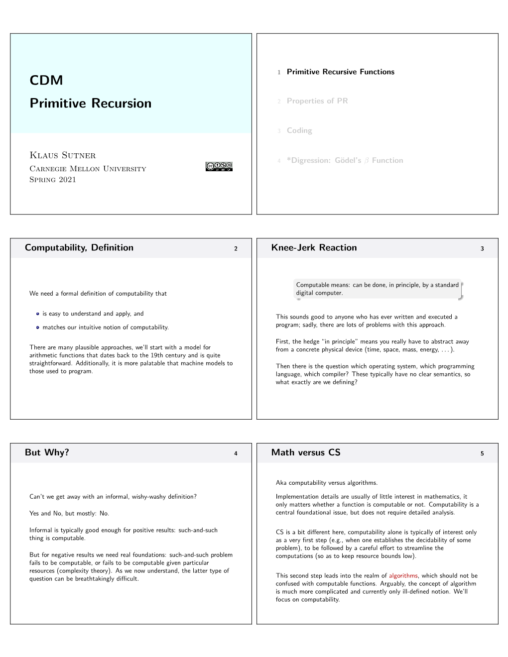 CDM Primitive Recursion 2 Properties of PR