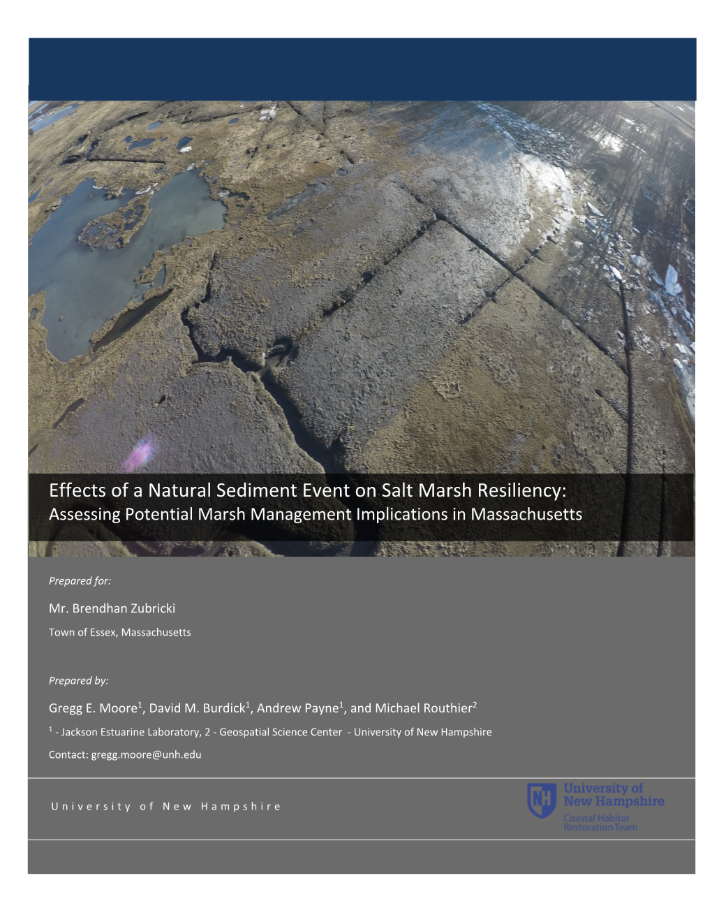 Effects of a Natural Sediment Event on Salt Marsh Resiliency: Assessing Potential Marsh Management Implications in Massachusetts