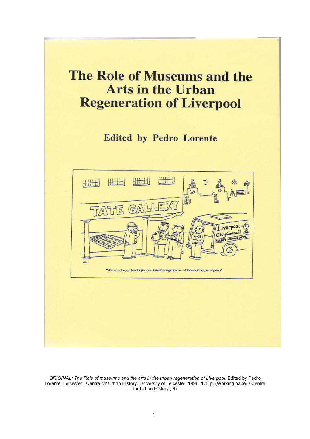 The Role of Museums and the Arts in the Urban Regeneration of Liverpool