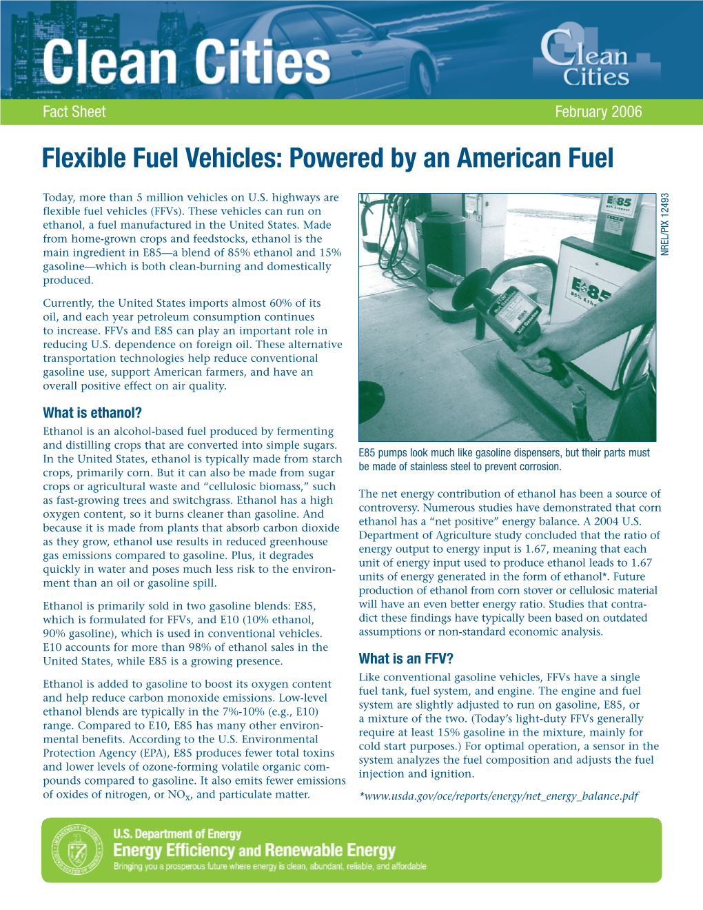 Flexible Fuel Vehicles: Powered by an American Fuel