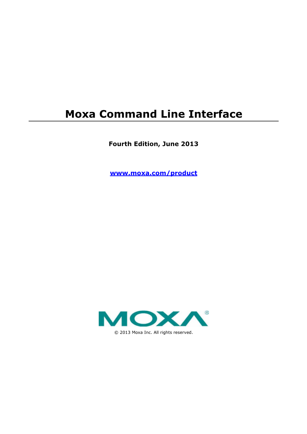 Moxa Command Line Interface (CLI)