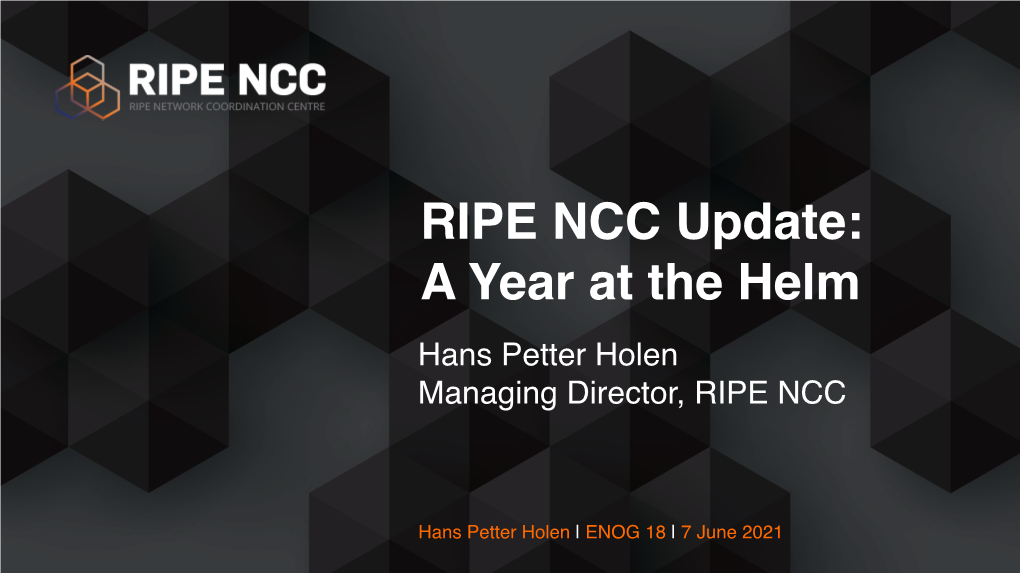 RIPE NCC Update ENOG 18